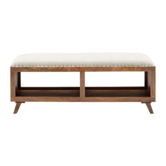 Wood Upholstered Seat Open Storage Bench-Kirkland's Home Cheap