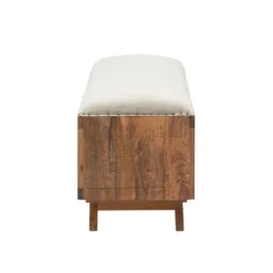 Wood Upholstered Seat Open Storage Bench-Kirkland's Home Cheap