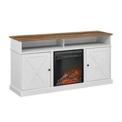 Wood X-Door Led Fireplace Cabinet-Kirkland's Home Shop
