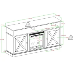 Wood X-Door Led Fireplace Cabinet-Kirkland's Home Shop