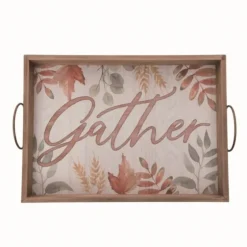 Wooden Autumn Leaves Gather Serving Tray-Kirkland's Home Clearance