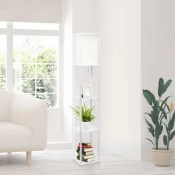 Wooden Column Shelf Floor Lamp-Kirkland's Home Hot
