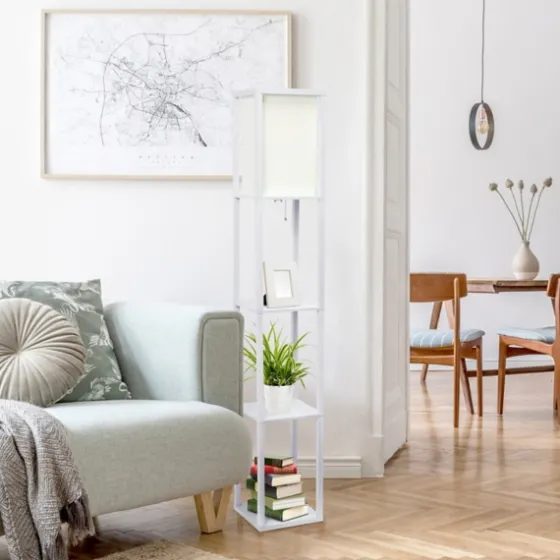Wooden Column Shelf Floor Lamp-Kirkland's Home Hot