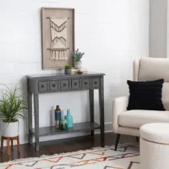 Wooden Console Table With Double Drawers-Kirkland's Home Store