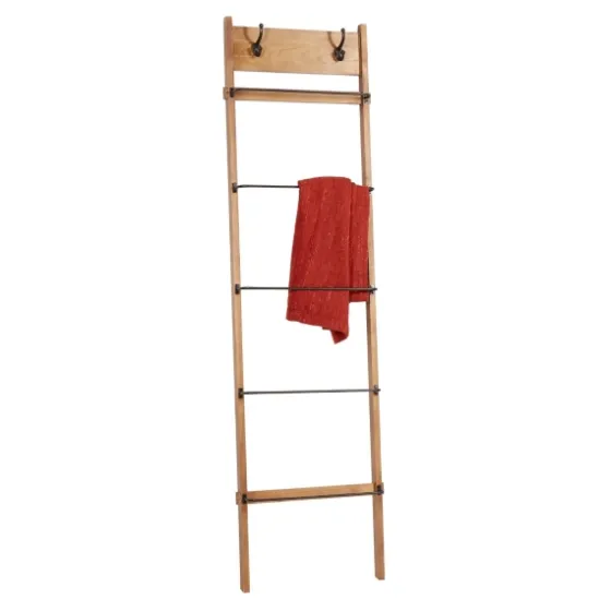 Wooden Leaning Ladder With Hooks-Kirkland's Home Fashion