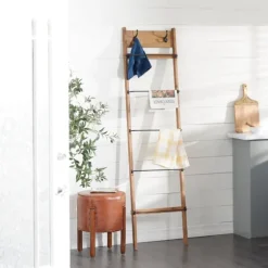 Wooden Leaning Ladder With Hooks-Kirkland's Home Fashion