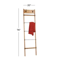Wooden Leaning Ladder With Hooks-Kirkland's Home Fashion