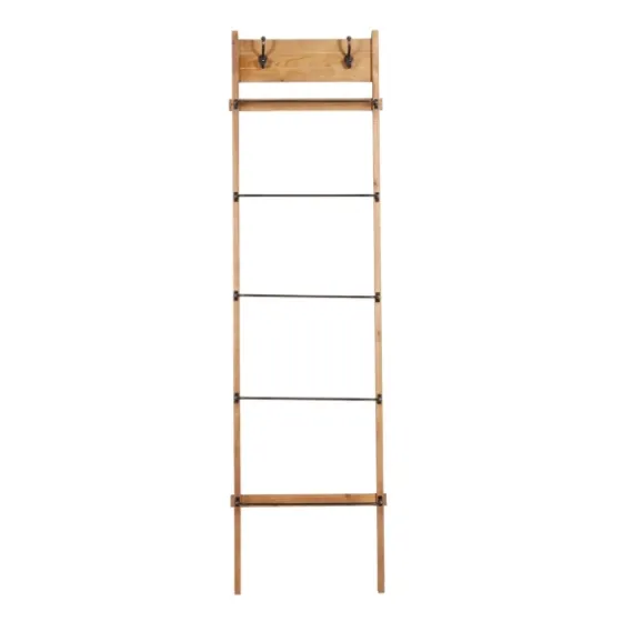 Wooden Leaning Ladder With Hooks-Kirkland's Home Fashion