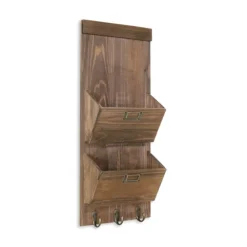 Wooden Letter Holder With Hooks Wall Organizer-Kirkland's Home Store