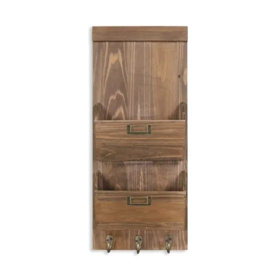 Wooden Letter Holder With Hooks Wall Organizer-Kirkland's Home Store