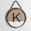 Wooden Neutral Beaded Monogram K Plaque-Kirkland's Home Clearance