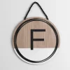 Wooden Neutral Beaded Monogram F Plaque-Kirkland's Home Fashion