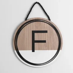 Wooden Neutral Beaded Monogram F Plaque-Kirkland's Home Fashion