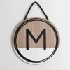 Wooden Neutral Beaded Monogram M Plaque-Kirkland's Home Fashion