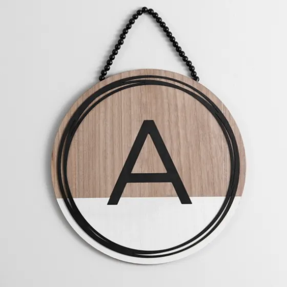 Wooden Neutral Beaded Monogram A Plaque-Kirkland's Home Shop