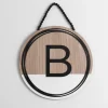Wooden Neutral Beaded Monogram B Plaque-Kirkland's Home New