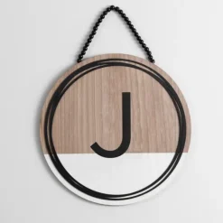 Wooden Neutral Beaded Monogram J Plaque-Kirkland's Home Cheap