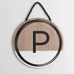 Wooden Neutral Beaded Monogram P Plaque-Kirkland's Home Flash Sale