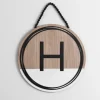 Wooden Neutral Beaded Monogram H Plaque-Kirkland's Home Fashion