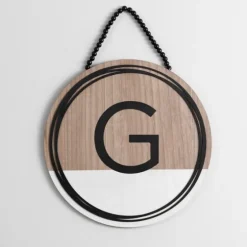 Wooden Neutral Beaded Monogram G Plaque-Kirkland's Home Cheap