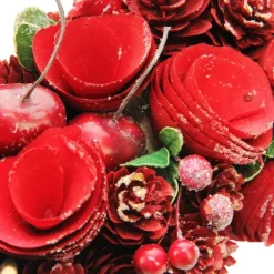 Wooden Roses And Cherries Valentine Heart Wreath-Kirkland's Home Clearance