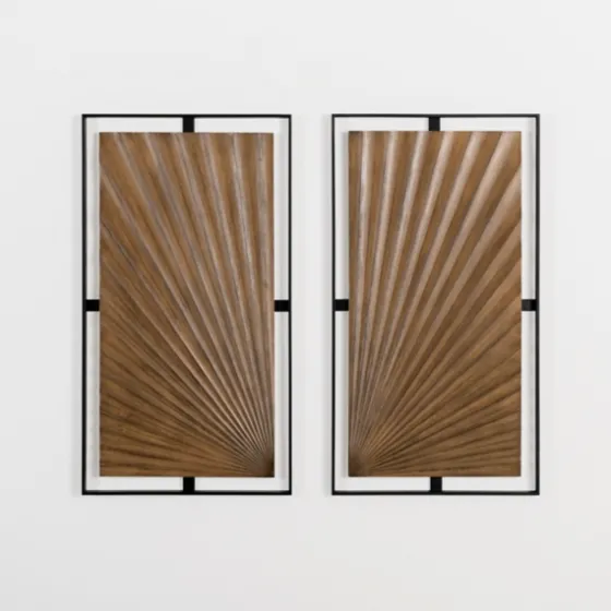 Wooden Starburst Metal Wall Plaques, Set Of 2-Kirkland's Home Best Sale