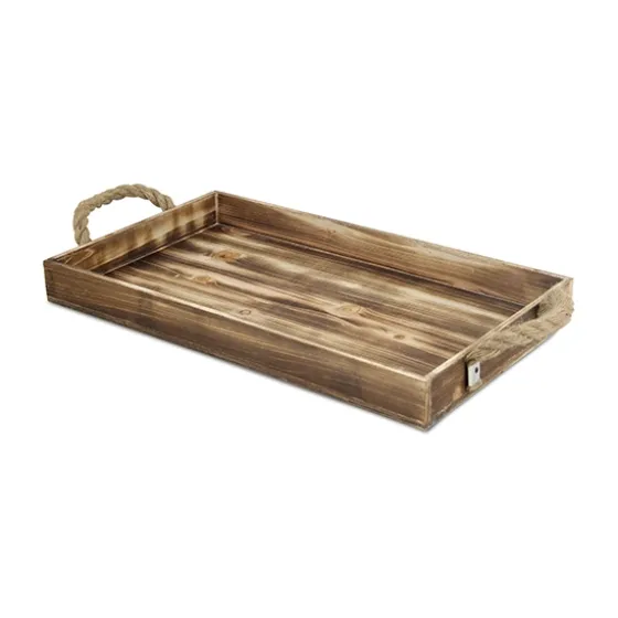 Wooden Tray With Rope Handles-Kirkland's Home Online