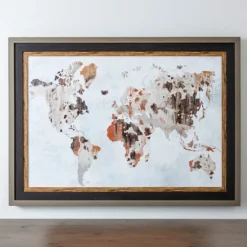 World Map Natural Framed Art Print-Kirkland's Home Store