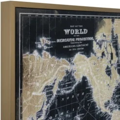World Map On Black Framed Art Print-Kirkland's Home Discount