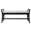 Woven Hyacinth And Black Wood Bench-Kirkland's Home Store