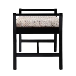 Woven Hyacinth And Black Wood Bench-Kirkland's Home Store