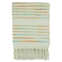Woven Rainbow Stripe Tassel Throw-Kirkland's Home Online