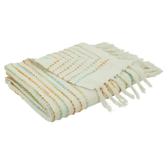 Woven Rainbow Stripe Tassel Throw-Kirkland's Home Online