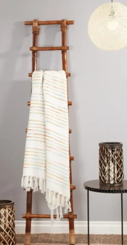 Woven Rainbow Stripe Tassel Throw-Kirkland's Home Online