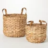 Woven Rat And Faux Leather Baskets, Set Of 2-Kirkland's Home Flash Sale