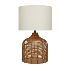 Woven Rattan Base Ivory Shade Table Lamp-Kirkland's Home Best