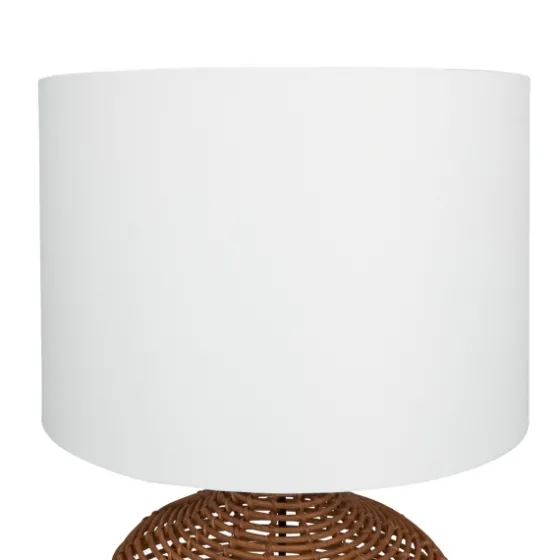 Woven Rattan Base Ivory Shade Table Lamp-Kirkland's Home Best