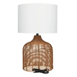 Woven Rattan Base Ivory Shade Table Lamp-Kirkland's Home Best