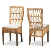 Woven Rattan White Cushion Dining Chairs, Set Of 2-Kirkland's Home Hot