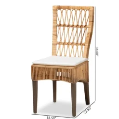 Woven Rattan White Cushion Dining Chairs, Set Of 2-Kirkland's Home Hot