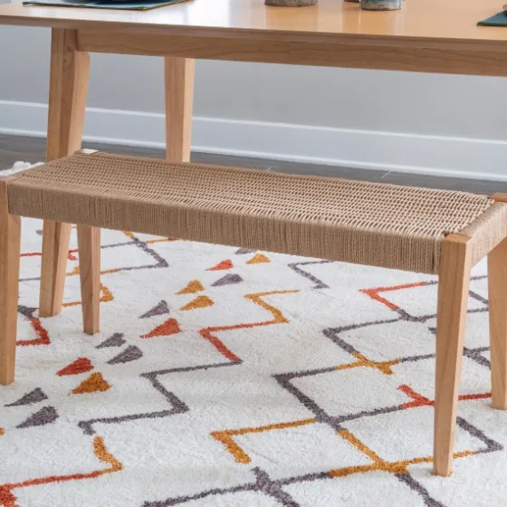 Woven Rope Wood Dining Bench-Kirkland's Home New