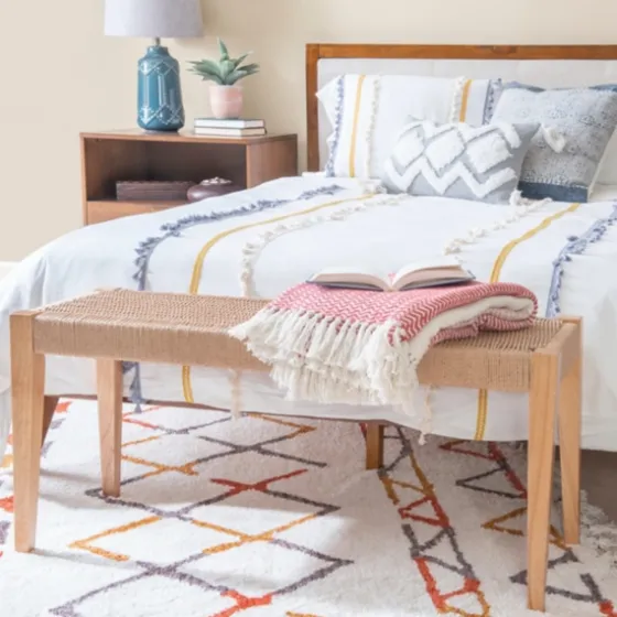 Woven Rope Wood Dining Bench-Kirkland's Home New