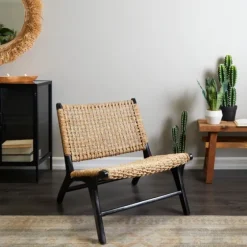 Woven Seagrass And Teakwood Accent Chair-Kirkland's Home Cheap