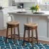 Woven Seagrass Walnut Wood Swivel Counter Stool-Kirkland's Home Best