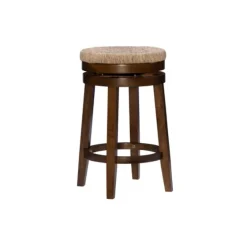 Woven Seagrass Walnut Wood Swivel Counter Stool-Kirkland's Home Best