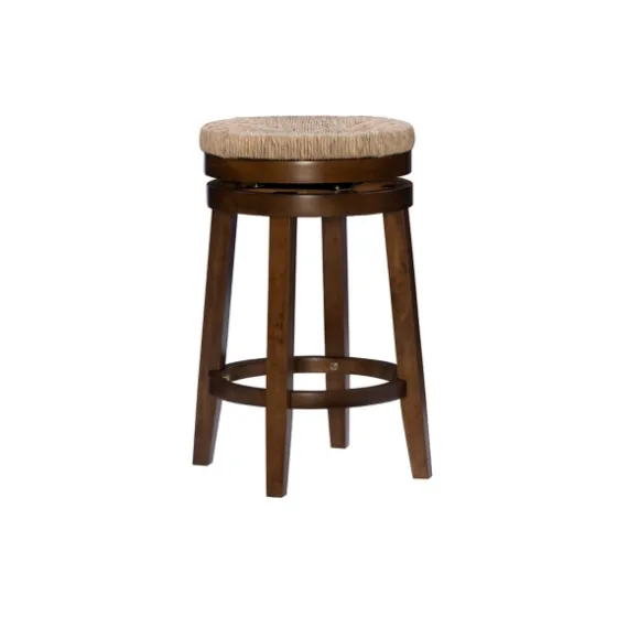 Woven Seagrass Walnut Wood Swivel Counter Stool-Kirkland's Home Best