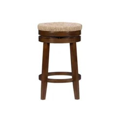 Woven Seagrass Walnut Wood Swivel Counter Stool-Kirkland's Home Best