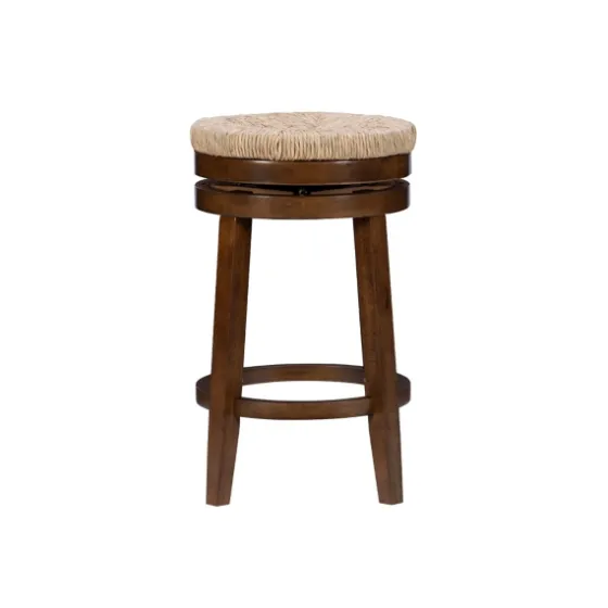 Woven Seagrass Walnut Wood Swivel Counter Stool-Kirkland's Home Best