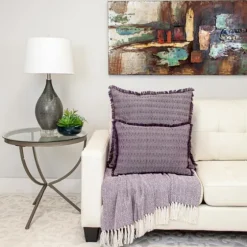 Woven Stripes Fringe Lumbar Pillow-Kirkland's Home Hot