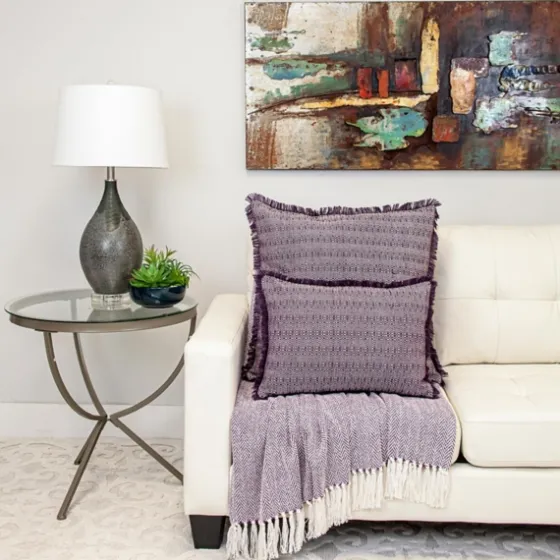 Woven Stripes Fringe Lumbar Pillow-Kirkland's Home Hot